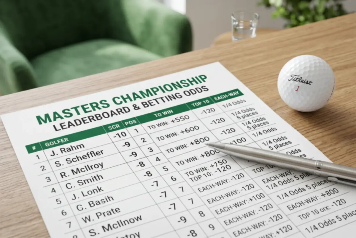 Tipos de apuestas en golf con ejemplos de mercados y cuotas